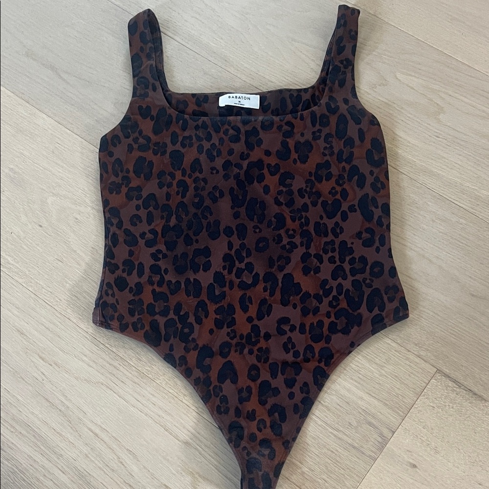 Babaton Brown Leopard Print Bodysuit